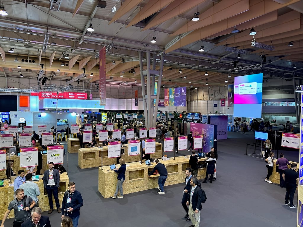 Startup booths at Web Summit