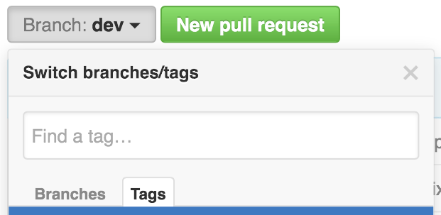 GitHub tag selector